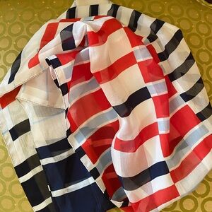Red white and blue scarf